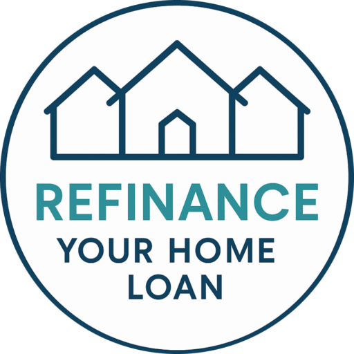 Refinance Your Home Loan Blog logo featuring three house outlines in a circular badge.